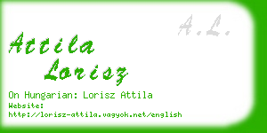 attila lorisz business card